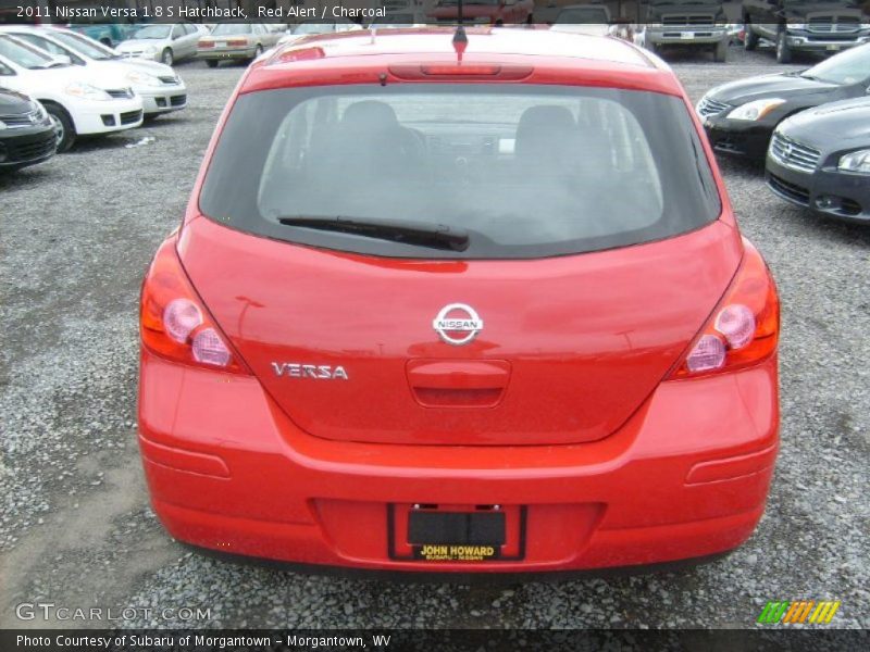 Red Alert / Charcoal 2011 Nissan Versa 1.8 S Hatchback