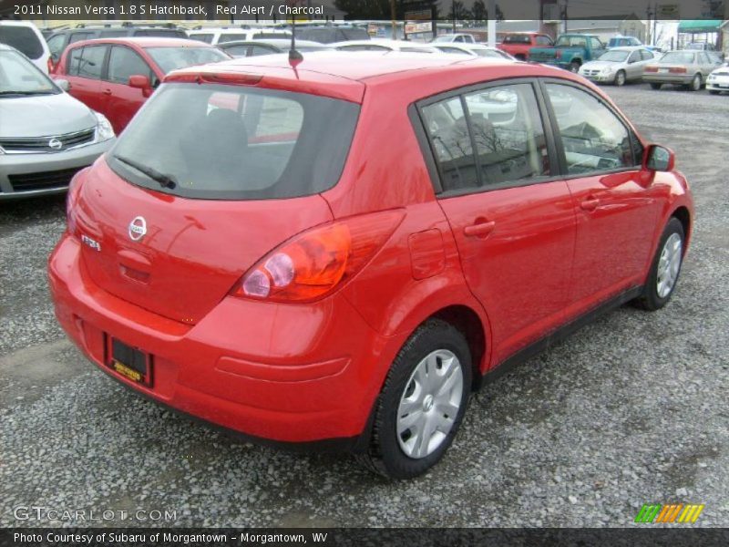 Red Alert / Charcoal 2011 Nissan Versa 1.8 S Hatchback
