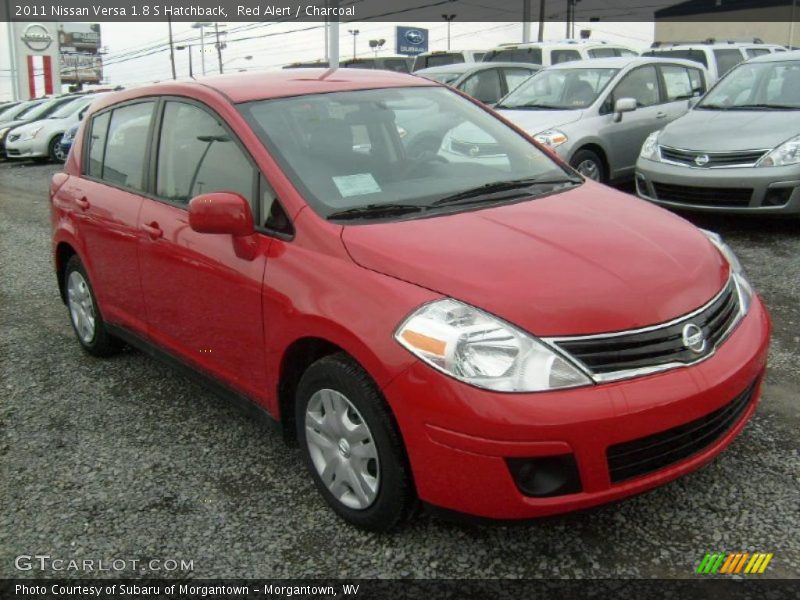 Red Alert / Charcoal 2011 Nissan Versa 1.8 S Hatchback