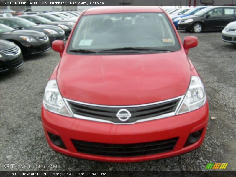 Red Alert / Charcoal 2011 Nissan Versa 1.8 S Hatchback