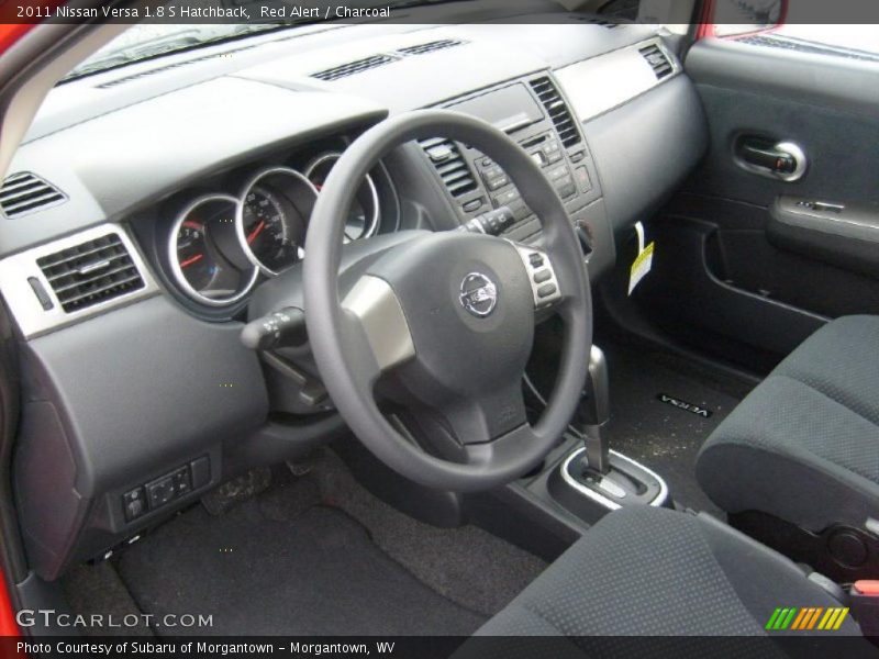 Red Alert / Charcoal 2011 Nissan Versa 1.8 S Hatchback