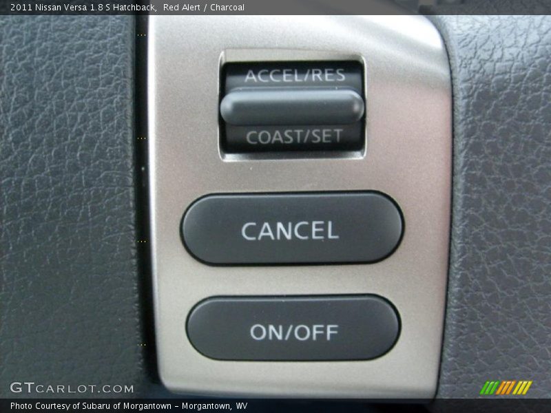 Red Alert / Charcoal 2011 Nissan Versa 1.8 S Hatchback