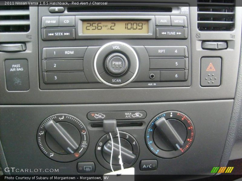 Red Alert / Charcoal 2011 Nissan Versa 1.8 S Hatchback