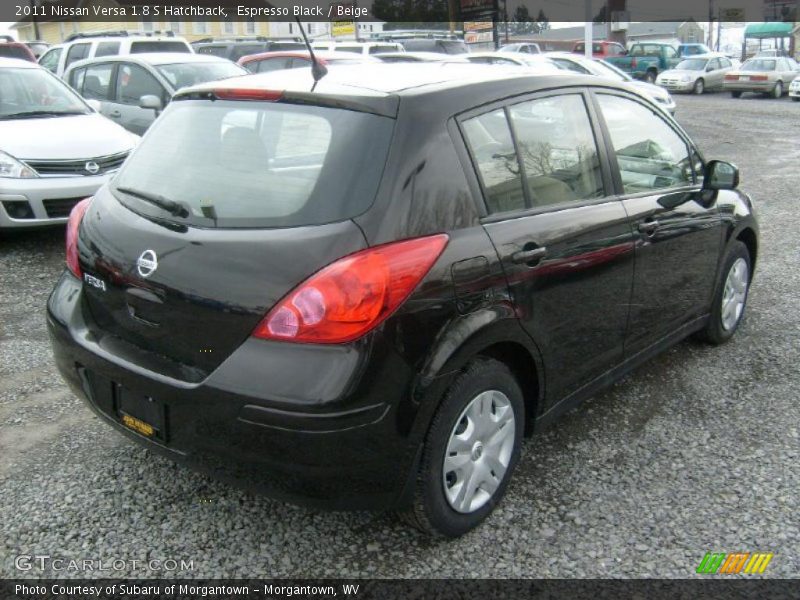 Espresso Black / Beige 2011 Nissan Versa 1.8 S Hatchback