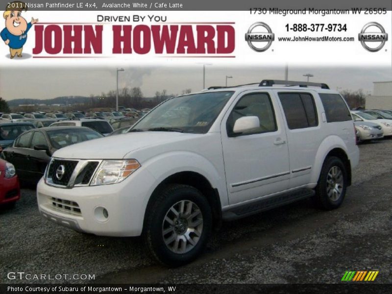 Avalanche White / Cafe Latte 2011 Nissan Pathfinder LE 4x4