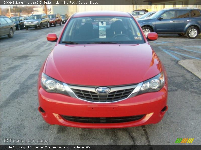 Lightning Red / Carbon Black 2009 Subaru Impreza 2.5i Sedan