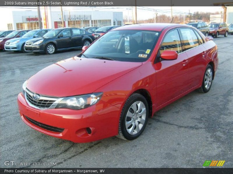 Lightning Red / Carbon Black 2009 Subaru Impreza 2.5i Sedan