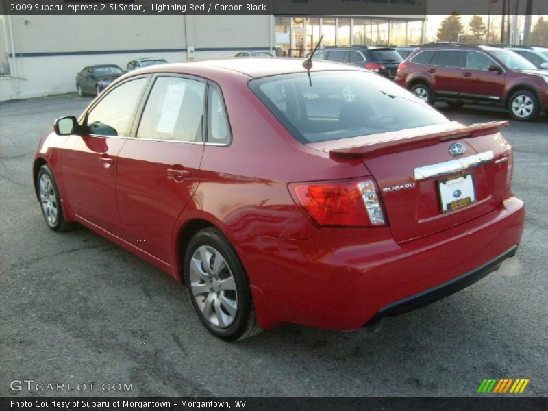 Lightning Red / Carbon Black 2009 Subaru Impreza 2.5i Sedan