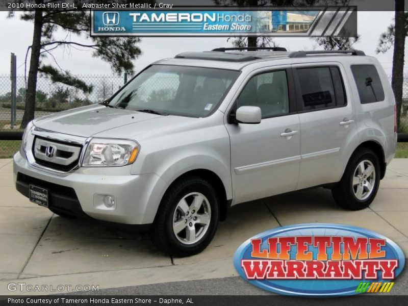 Alabaster Silver Metallic / Gray 2010 Honda Pilot EX-L