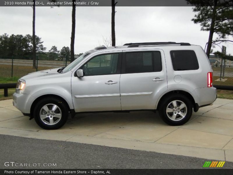 Alabaster Silver Metallic / Gray 2010 Honda Pilot EX-L