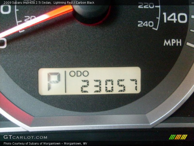 Lightning Red / Carbon Black 2009 Subaru Impreza 2.5i Sedan