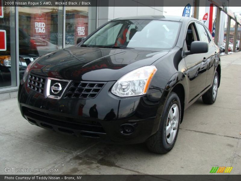 Wicked Black / Black 2008 Nissan Rogue S AWD