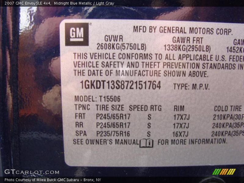Midnight Blue Metallic / Light Gray 2007 GMC Envoy SLE 4x4