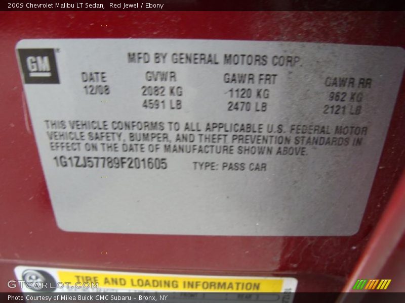 Red Jewel / Ebony 2009 Chevrolet Malibu LT Sedan