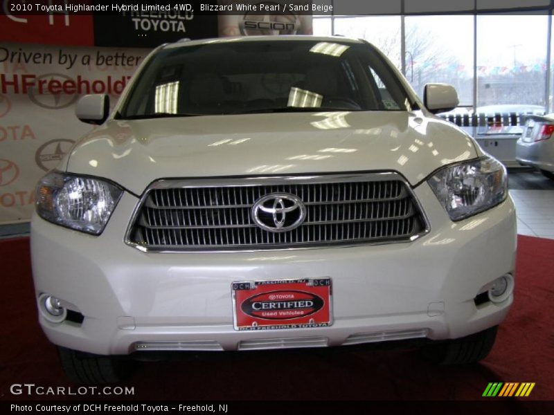 Blizzard White Pearl / Sand Beige 2010 Toyota Highlander Hybrid Limited 4WD