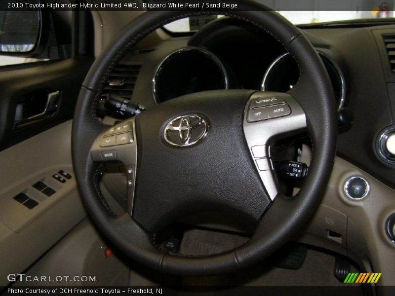 Blizzard White Pearl / Sand Beige 2010 Toyota Highlander Hybrid Limited 4WD