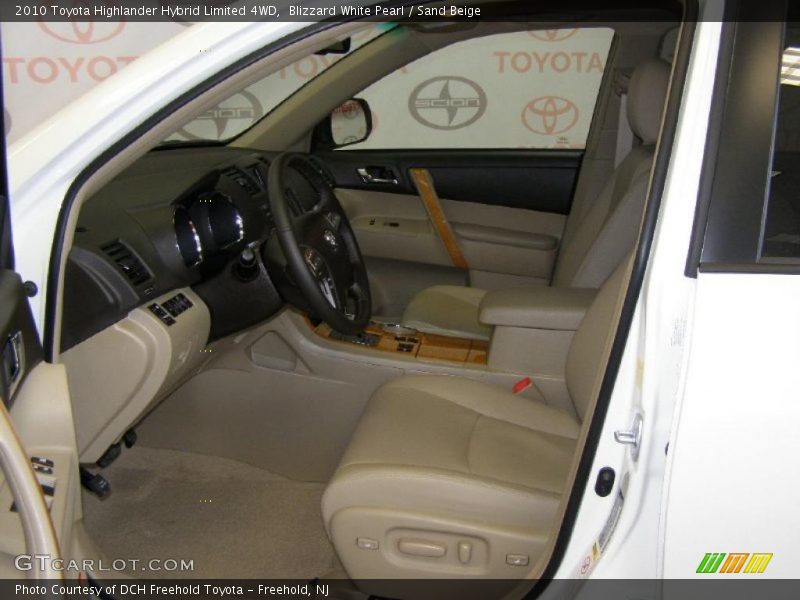 Blizzard White Pearl / Sand Beige 2010 Toyota Highlander Hybrid Limited 4WD