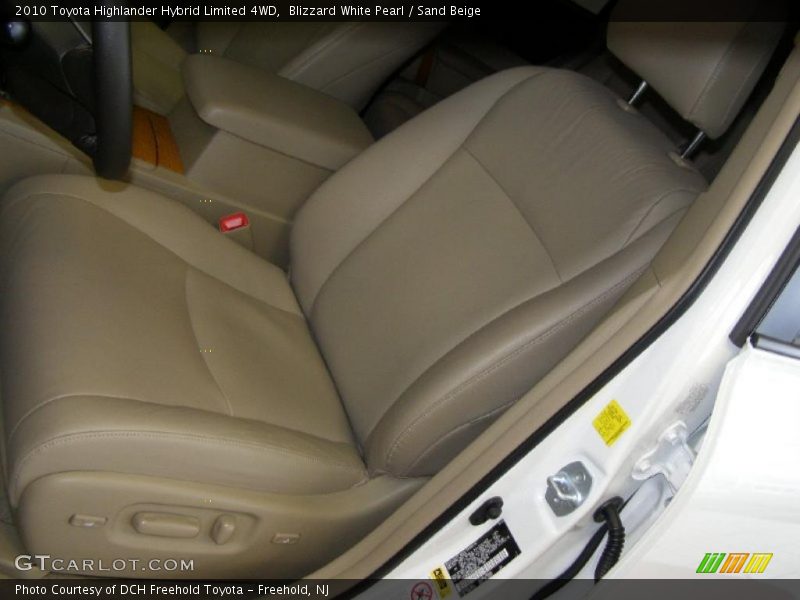 Blizzard White Pearl / Sand Beige 2010 Toyota Highlander Hybrid Limited 4WD