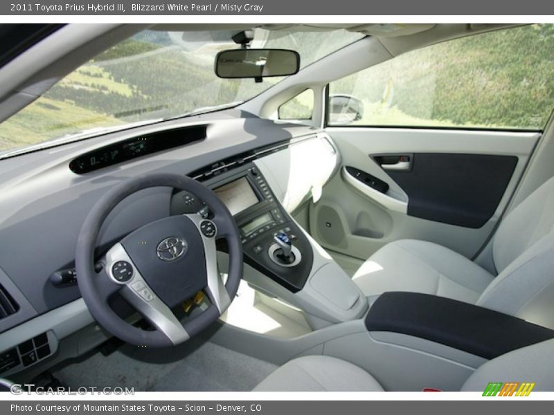 Blizzard White Pearl / Misty Gray 2011 Toyota Prius Hybrid III