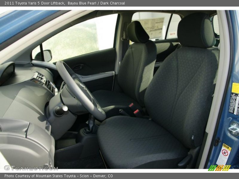 Bayou Blue Pearl / Dark Charcoal 2011 Toyota Yaris 5 Door Liftback