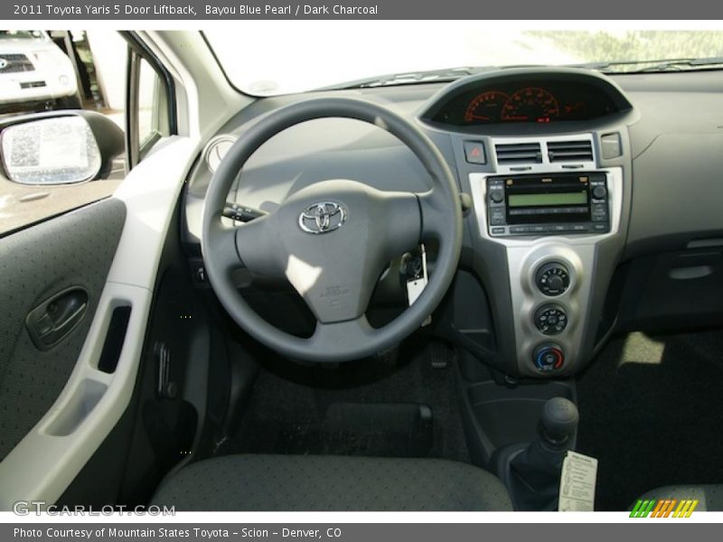 Bayou Blue Pearl / Dark Charcoal 2011 Toyota Yaris 5 Door Liftback