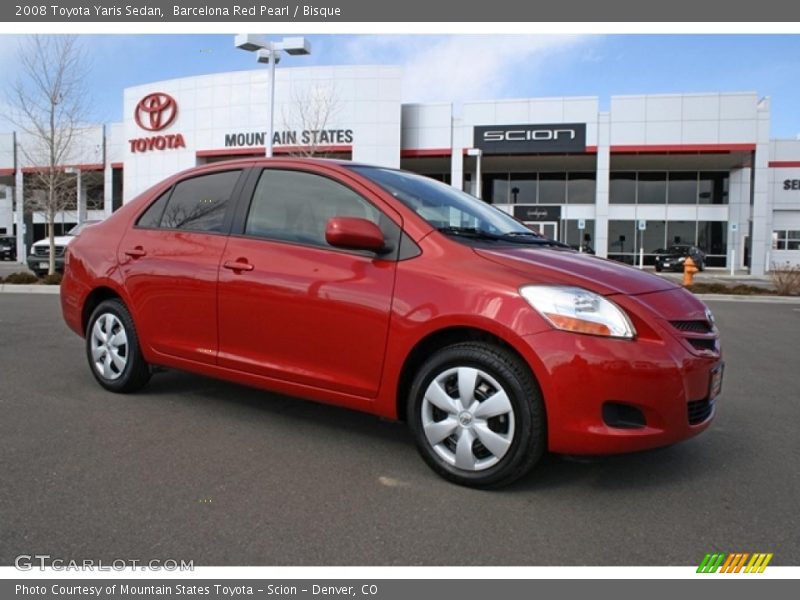 Barcelona Red Pearl / Bisque 2008 Toyota Yaris Sedan