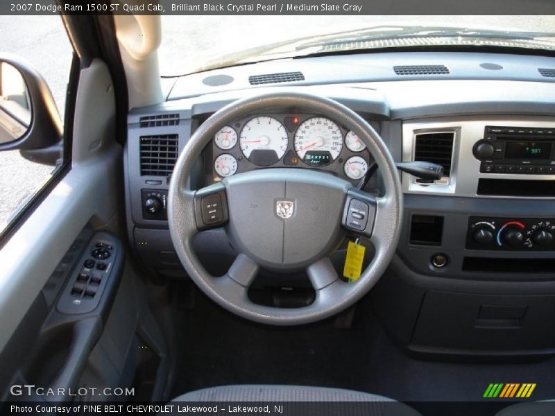 Brilliant Black Crystal Pearl / Medium Slate Gray 2007 Dodge Ram 1500 ST Quad Cab