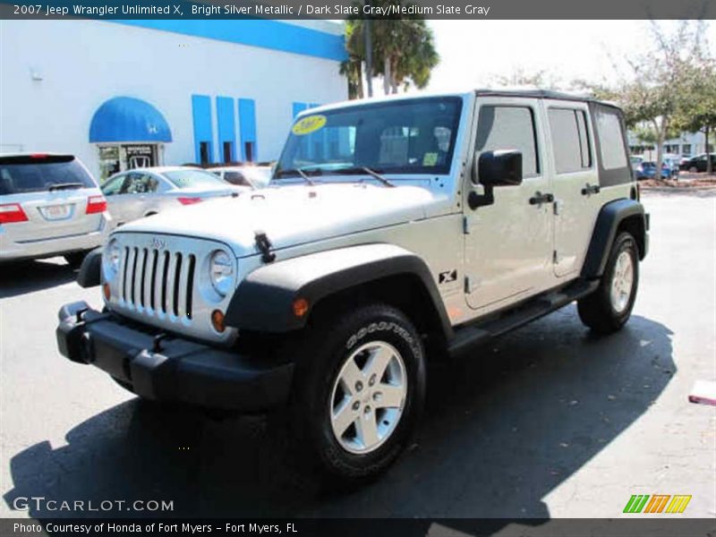 Bright Silver Metallic / Dark Slate Gray/Medium Slate Gray 2007 Jeep Wrangler Unlimited X