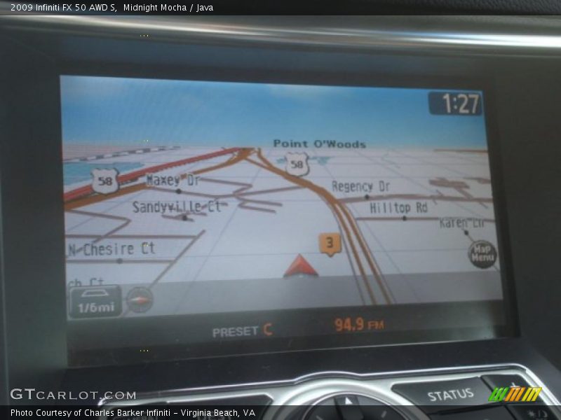 Navigation of 2009 FX 50 AWD S