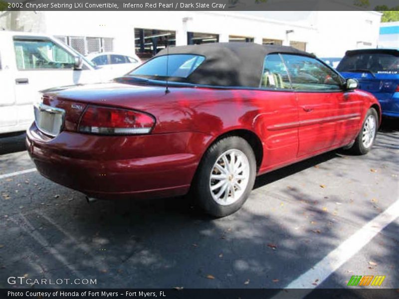 Inferno Red Pearl / Dark Slate Gray 2002 Chrysler Sebring LXi Convertible