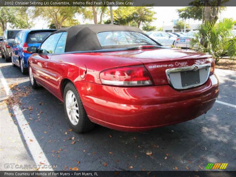 Inferno Red Pearl / Dark Slate Gray 2002 Chrysler Sebring LXi Convertible