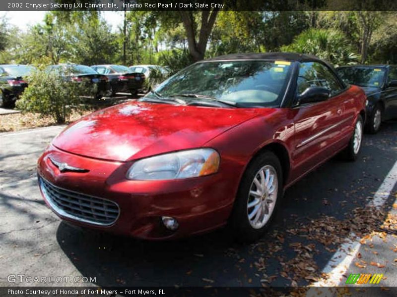 Inferno Red Pearl / Dark Slate Gray 2002 Chrysler Sebring LXi Convertible