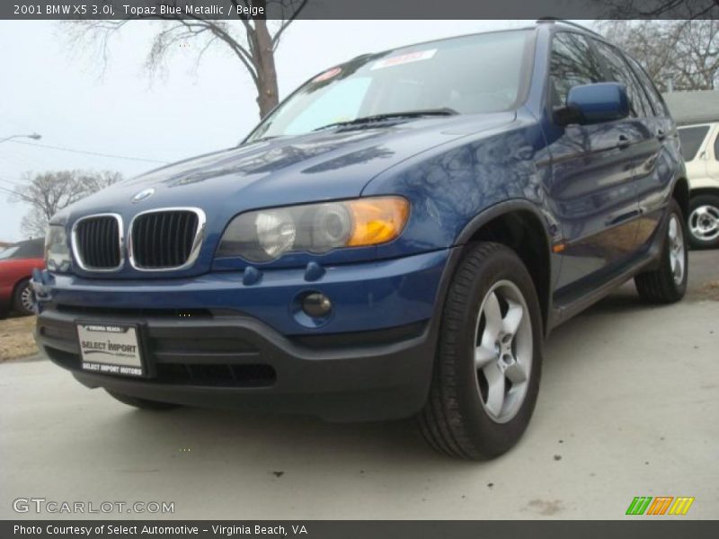 Topaz Blue Metallic / Beige 2001 BMW X5 3.0i