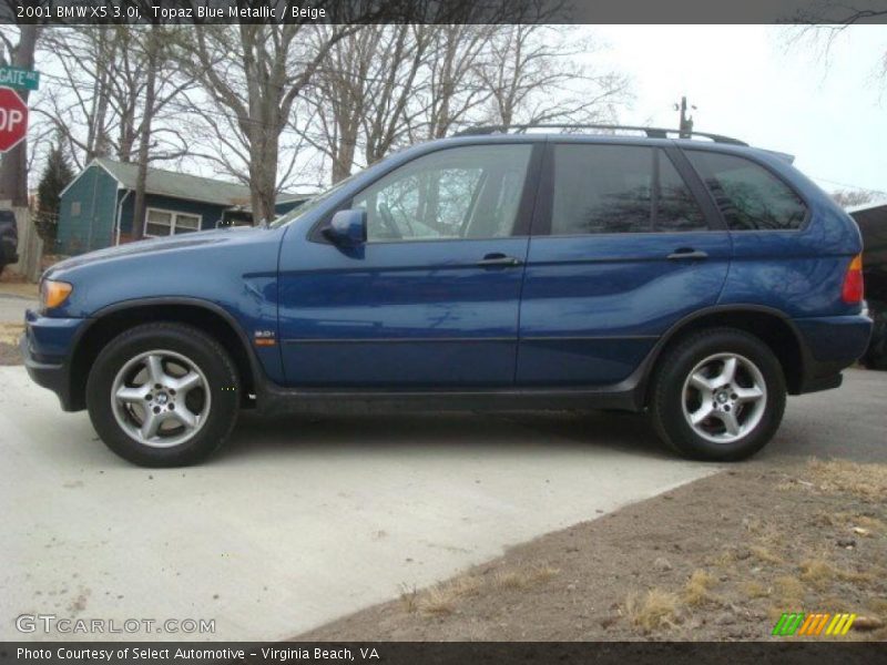 Topaz Blue Metallic / Beige 2001 BMW X5 3.0i