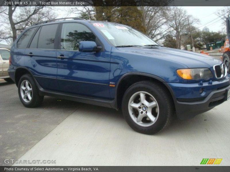 Topaz Blue Metallic / Beige 2001 BMW X5 3.0i