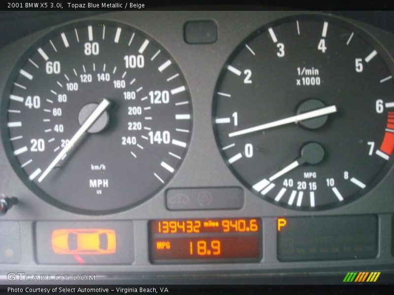Topaz Blue Metallic / Beige 2001 BMW X5 3.0i