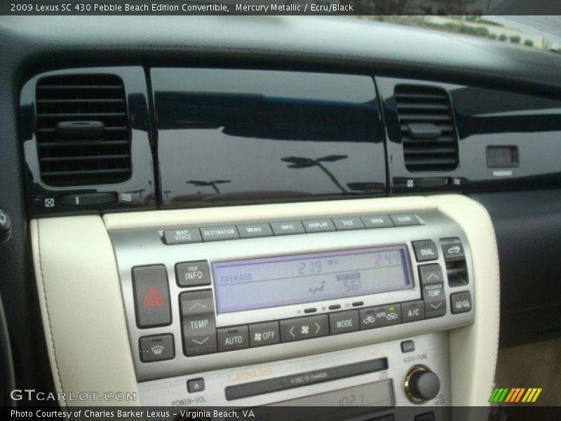 Controls of 2009 SC 430 Pebble Beach Edition Convertible