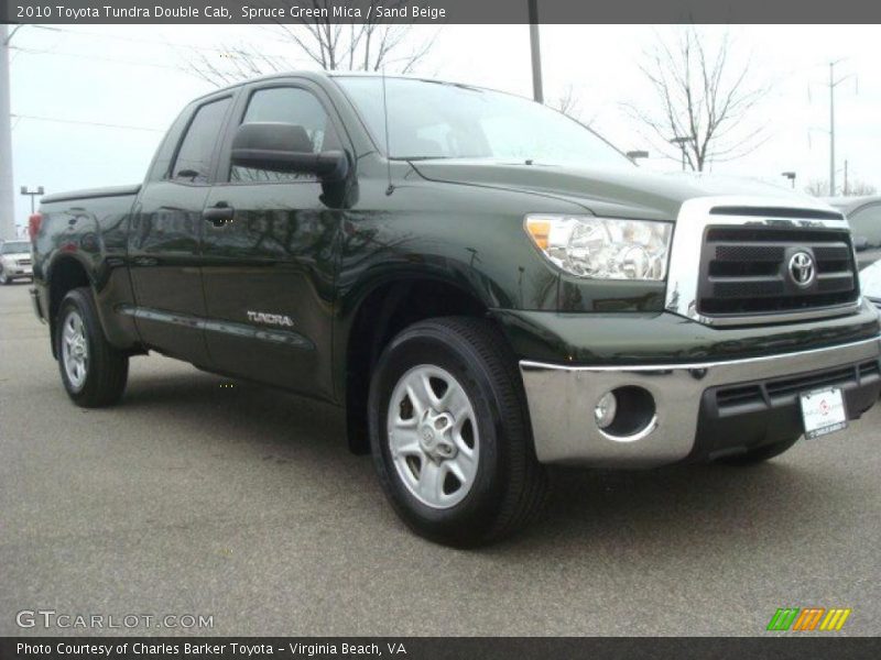 Spruce Green Mica / Sand Beige 2010 Toyota Tundra Double Cab