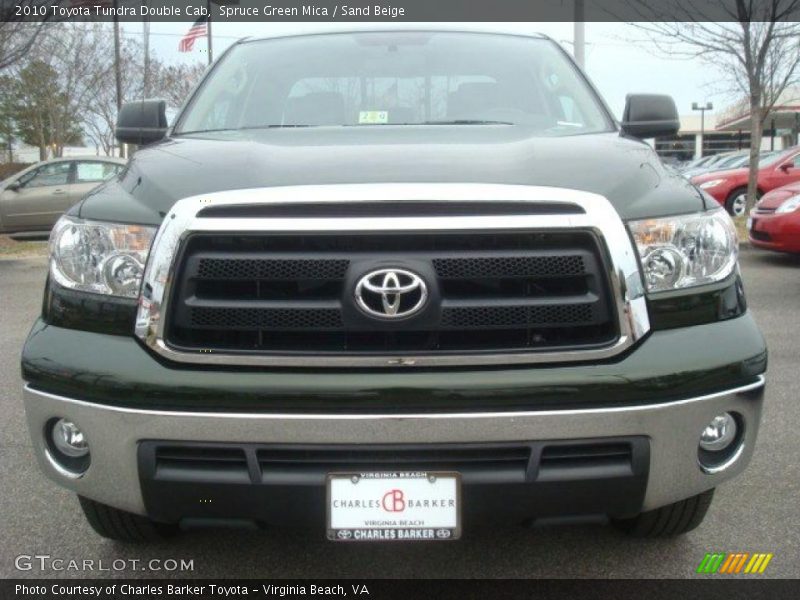 Spruce Green Mica / Sand Beige 2010 Toyota Tundra Double Cab