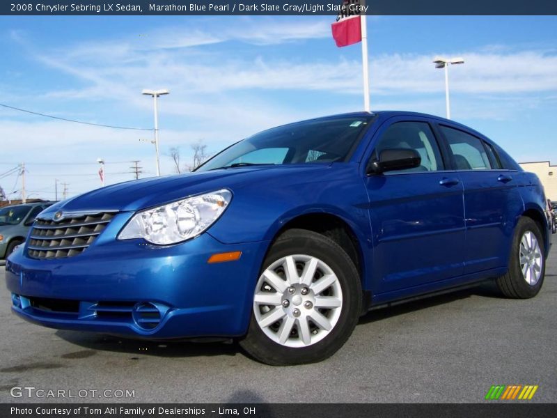 Marathon Blue Pearl / Dark Slate Gray/Light Slate Gray 2008 Chrysler Sebring LX Sedan