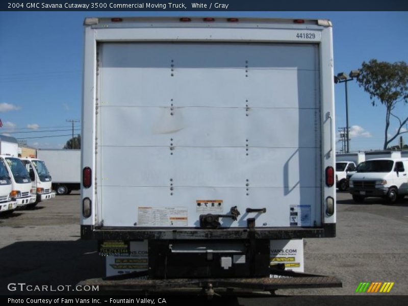 White / Gray 2004 GMC Savana Cutaway 3500 Commercial Moving Truck