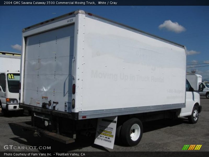 White / Gray 2004 GMC Savana Cutaway 3500 Commercial Moving Truck