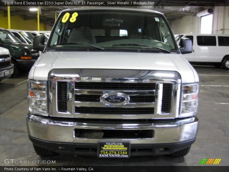 Silver Metallic / Medium Flint 2008 Ford E Series Van E350 Super Duty XLT 15 Passenger