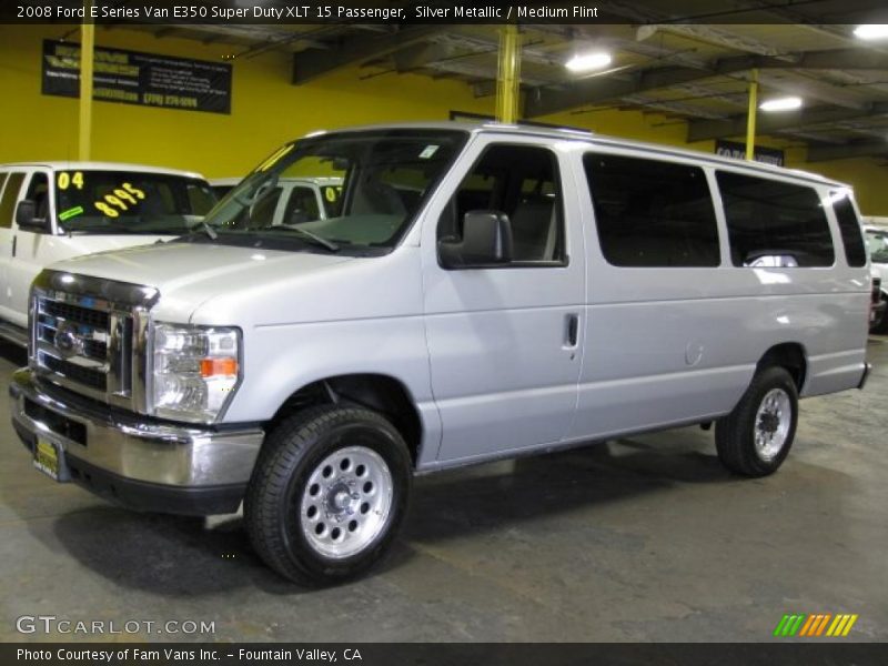 Silver Metallic / Medium Flint 2008 Ford E Series Van E350 Super Duty XLT 15 Passenger