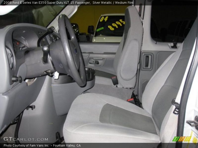 Silver Metallic / Medium Flint 2008 Ford E Series Van E350 Super Duty XLT 15 Passenger