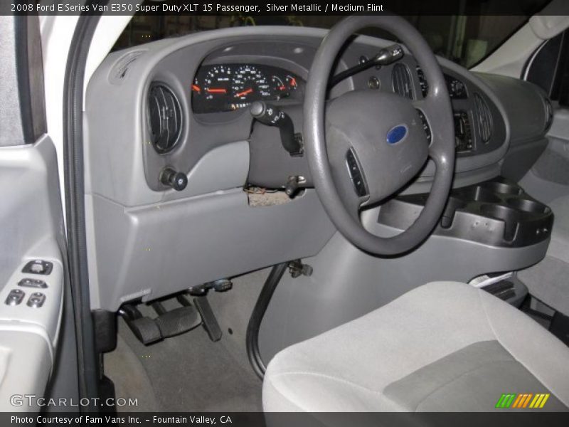 Silver Metallic / Medium Flint 2008 Ford E Series Van E350 Super Duty XLT 15 Passenger