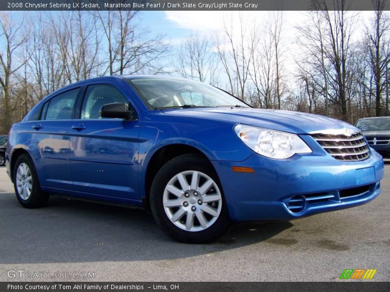 Marathon Blue Pearl / Dark Slate Gray/Light Slate Gray 2008 Chrysler Sebring LX Sedan