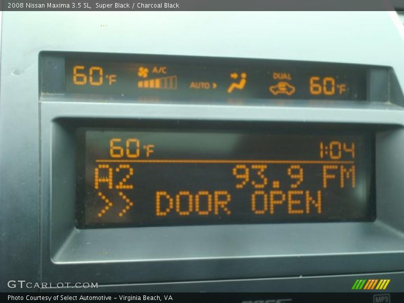 Super Black / Charcoal Black 2008 Nissan Maxima 3.5 SL