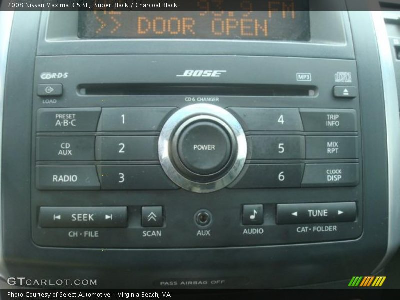 Super Black / Charcoal Black 2008 Nissan Maxima 3.5 SL