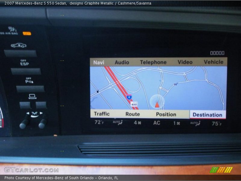 Navigation of 2007 S 550 Sedan